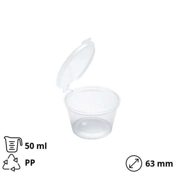 Posuda za umake sa poklopcem PP 50 (60) ml d=63 mm 50 kom
