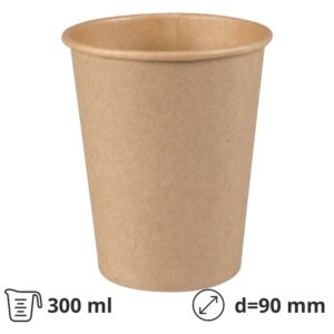 Čaša papirnata 300 (360) ml d=90 mm 1-slojna, kraft SUP, 50 kom