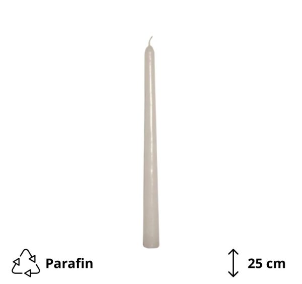 Konusna svijeća bijela h=25 cm