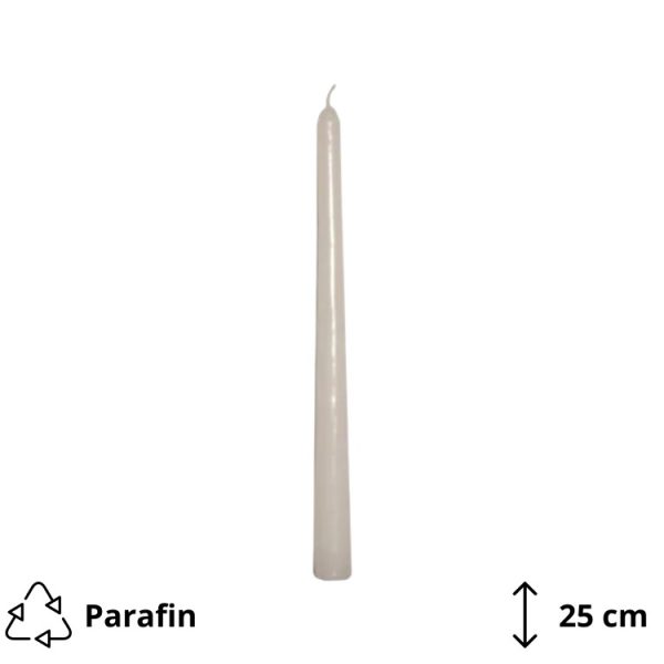 Konusna svijeća bijela h=25 cm