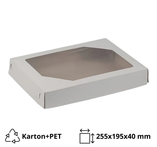 Kutija 255х195х40 mm sa prozorom + poklopac [50 kom/pak]