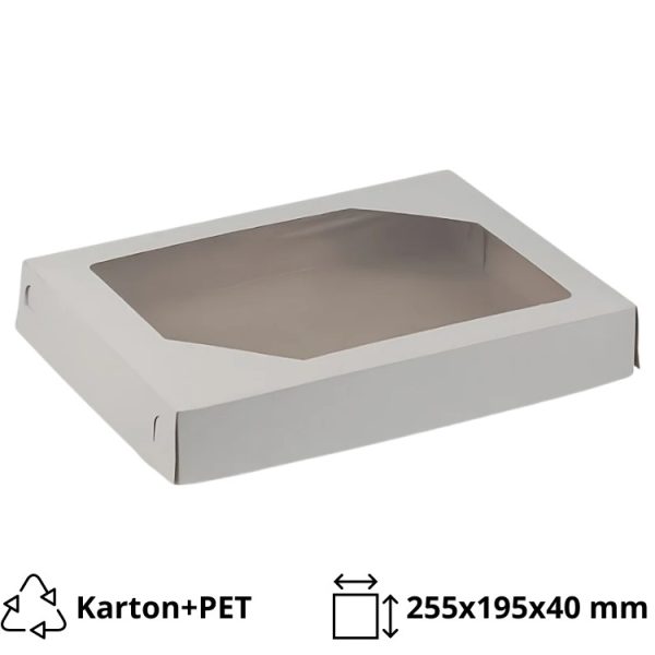 Kutija 255х195х40 mm sa prozorom + poklopac [50 kom/pak]