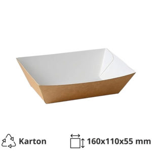 Papirnata plitica 160х110х55 mm kraft/bel 250 kom [2 kom/pak]