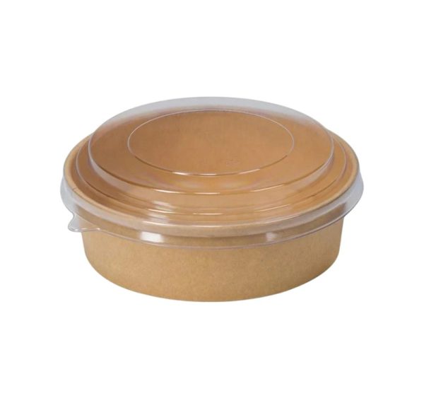 Papirnata posuda 1000 ml d=187 mm h=50 mm kraft s poklopcem 50 kom