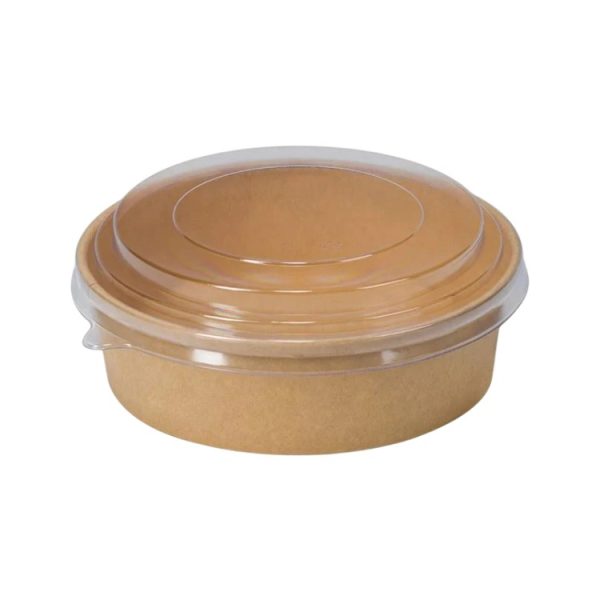 Papirnata posuda 1000 ml d=187 mm h=50 mm kraft s poklopcem 50 kom