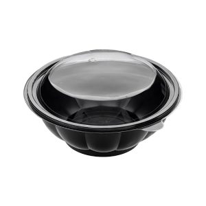 Posuda PET s pokrovom 500 ml d=189 mm crna, 50 kom (komplet)