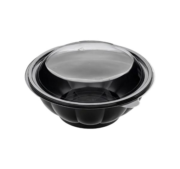 Posuda PET s pokrovom 500 ml d=189 mm crna, 50 kom (komplet)