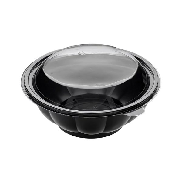 Posuda PET s pokrovom 500 ml d=189 mm crna, 50 kom (komplet)