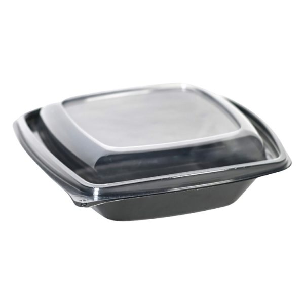 Posuda PET za poklopcem 750 ml 185x185x45 črna, 50 kom (komplet)