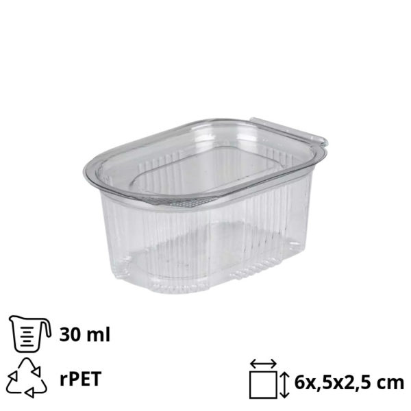 Posuda za umake sa poklopcem rPET 30 ml prozirna [500 kom/pak]