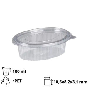 Posuda za umake sa poklopcem rPET 100 ml prozirna [500 kom/pak]