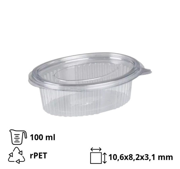 Posuda za umake sa poklopcem rPET 100 ml prozirna [500 kom/pak]