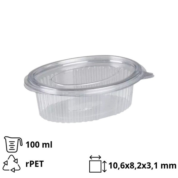 Posuda za umake sa poklopcem rPET 100 ml prozirna [500 kom/pak]