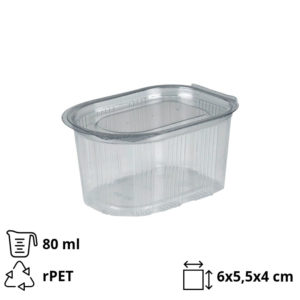 Posuda za umake sa poklopcem rPET 80 ml prozirna 100 kom
