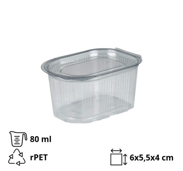Posuda za umake sa poklopcem rPET 80 ml prozirna 100 kom
