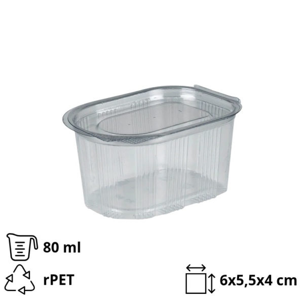 Posuda za umake sa poklopcem rPET 80 ml prozirna 100 kom