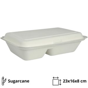 Embalaža BIO 23х16х8 cm 2-delna sladkorni trs [50 kom/pak]