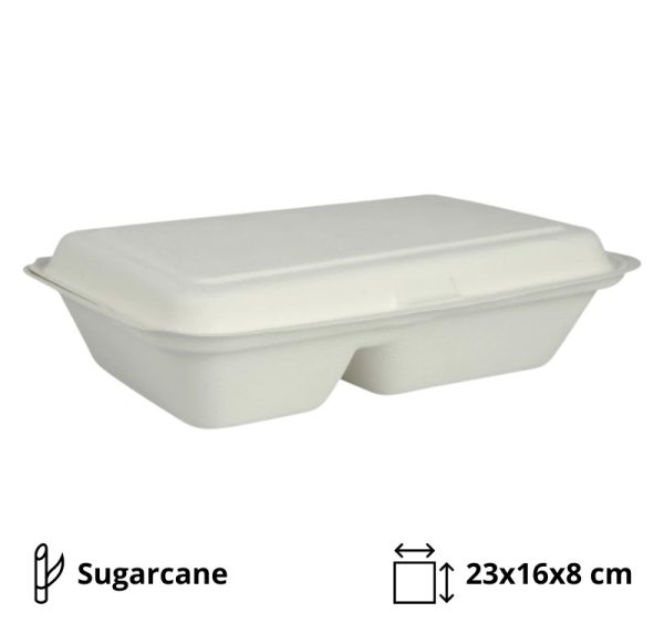Embalaža BIO 23х16х8 cm 2-delna sladkorni trs [50 kom/pak]