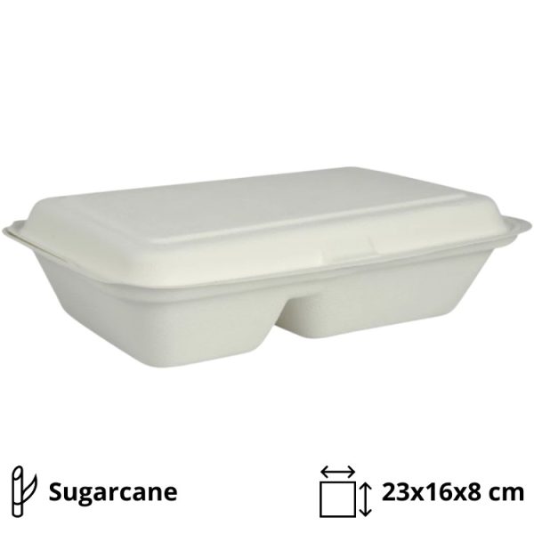 Embalaža BIO 23х16х8 cm 2-delna sladkorni trs [50 kom/pak]