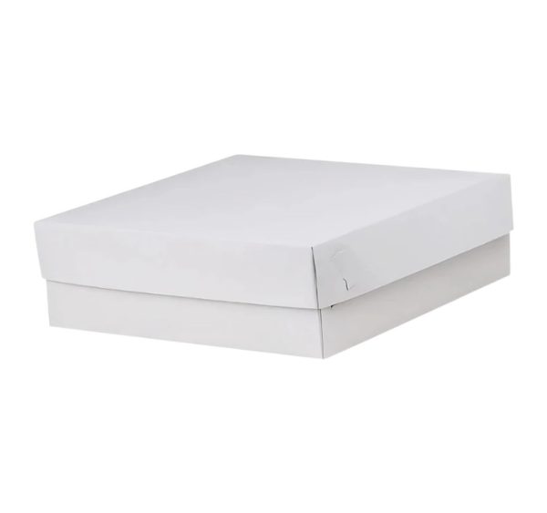 Kutija s poklopcem za desert 25x25x8 cm WHITE (unutarnja metalizirana PET) [14 kom/pak]