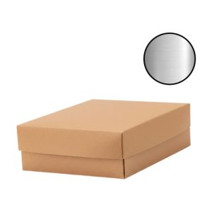 Kutija s poklopcem za desert 22×21,5×8 cm KRAFT (unutarnja metalizirana PET) [18 kom/pak]