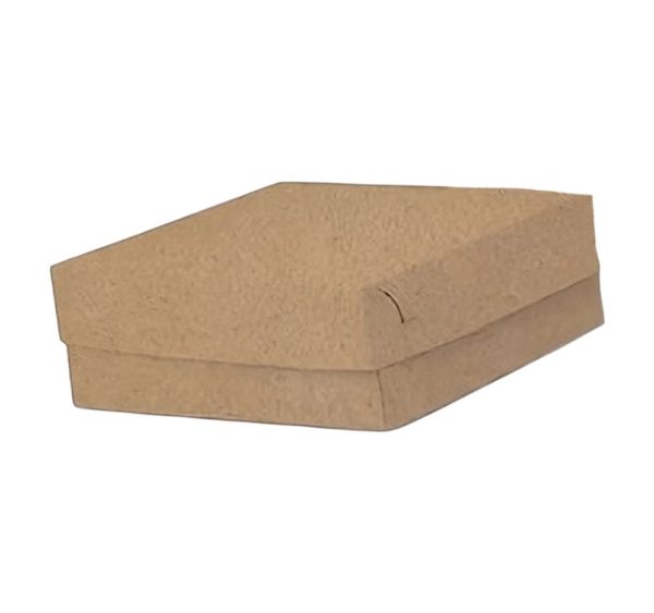 Kutija s poklopcem za desert 22×21,5×8 cm KRAFT (unutarnja metalizirana PET) [18 kom/pak]