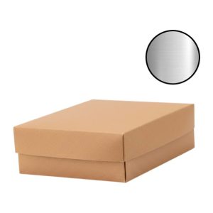 Kutija s poklopcem za desert 25x25x8 cm KRAFT (unutarnja metalizirana Pet) [14 kom/pak]