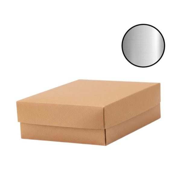 Kutija s poklopcem za desert 25x25x8 cm KRAFT (unutarnja metalizirana Pet) [14 kom/pak]