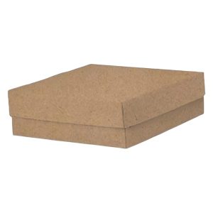 Kutija s poklopcem za desert 25x25x8 cm KRAFT (unutarnja metalizirana Pet) [14 kom/pak]