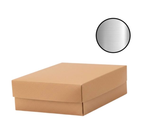 Kutija s poklopcem za desert 30x30x10 cm KRAFT (unutarnja metalizirana Pet) [7 kom/pak]