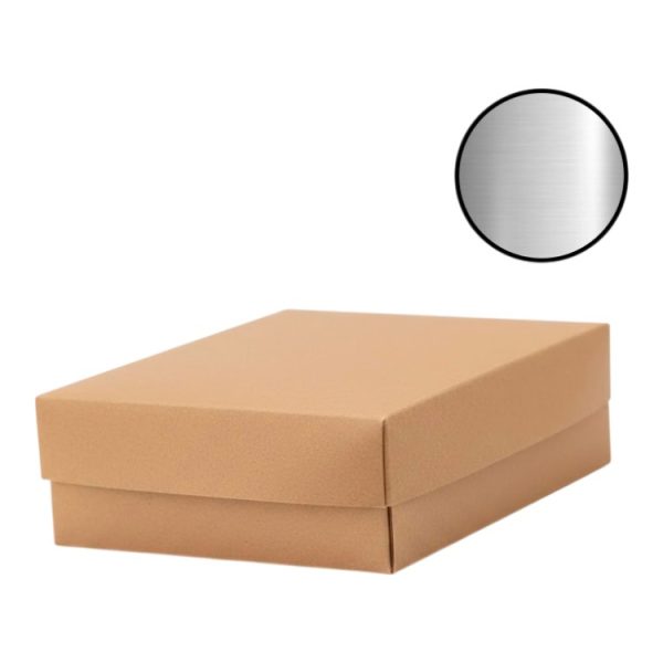 Kutija s poklopcem za desert 30x30x10 cm KRAFT (unutarnja metalizirana Pet) [7 kom/pak]