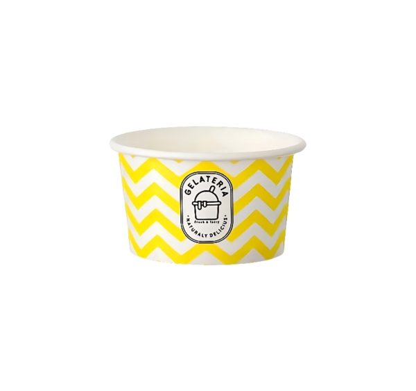 Papirnata skodelica120 ml (4oz) ZIG ZAG yellow d=7,7cm, h=4,8cm [50 kom/pak]