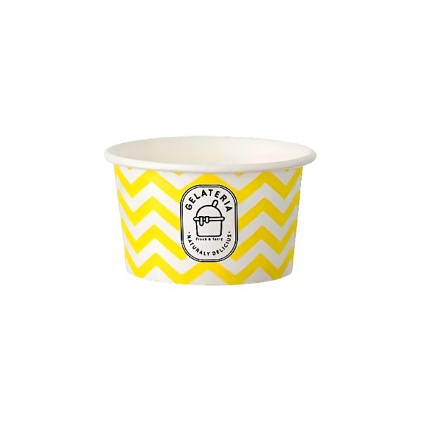Papirnata skodelica120 ml (4oz) ZIG ZAG yellow d=7,7cm, h=4,8cm [50 kom/pak]