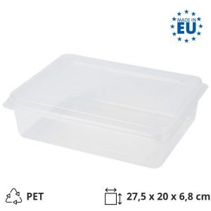 Posuda za poklopcem PET 275х200х68 mm prozirna [80 kom/pak]