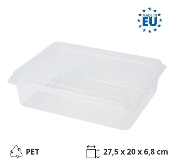 Posuda za poklopcem PET 275х200х68 mm prozirna [80 kom/pak]