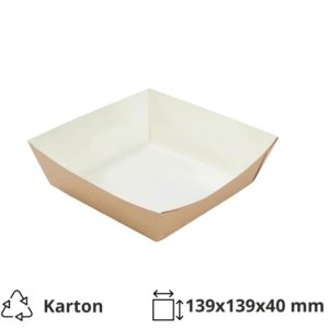 Papirnata plitica 139х139х40 mm kraft 50 kom