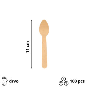 Drvena žlica mini 110 mm 100 kom