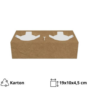 Držač za 2 čaše 19x10x4.5 cm kraft 50 kom