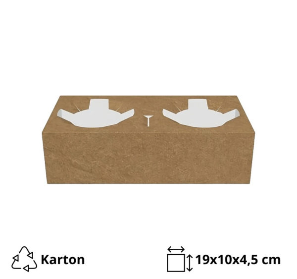 Držač za 2 čaše 19x10x4.5 cm kraft 50 kom