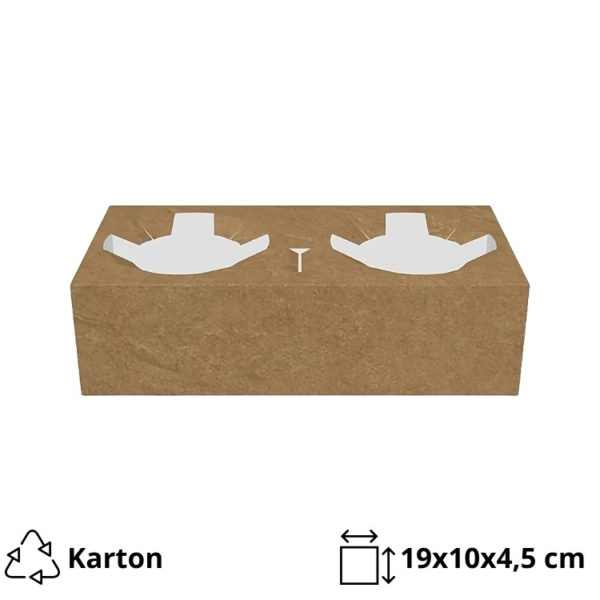 Držač za 2 čaše 19x10x4.5 cm kraft 50 kom