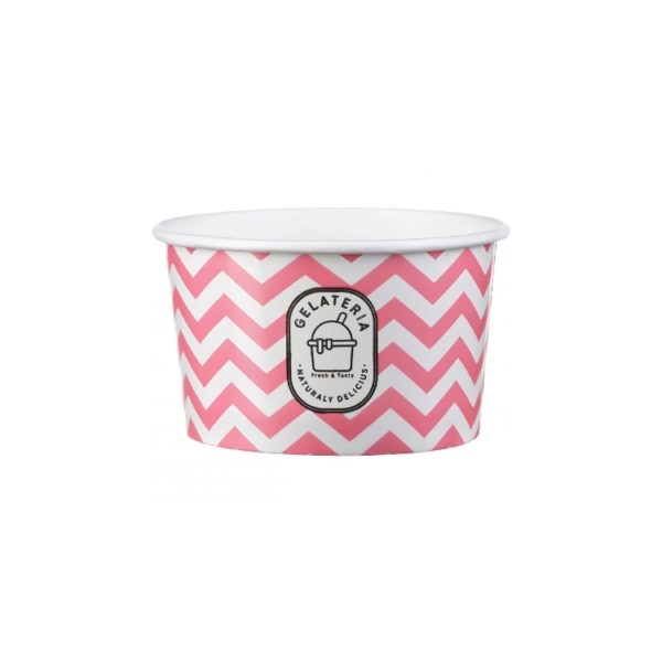 Papirnata skodelica 180 ml (6oz) d=88 mm, h=54 mm ZIG ZAG magenta 50 kom