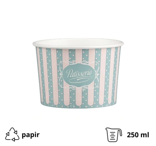 Papirnata skodelica 250 ml (8oz) d=92 mm, h=58 mm ICE CREAM design 50 kom