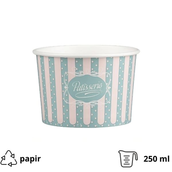 Papirnata skodelica 250 ml (8oz) d=92 mm, h=58 mm ICE CREAM design 50 kom