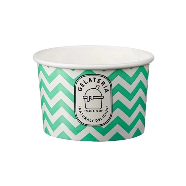 Papirnata skodelica 250 ml (8oz) d=92 mm, h=59 mm ZIG ZAG green 50 kom