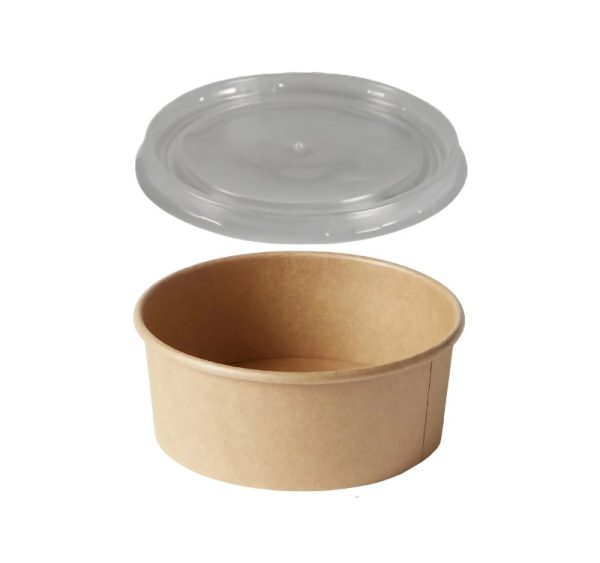 Papirnata posuda za poklopcem 750 (850) ml d=145 mm h=70 mm, kraft, 50 kom (komplet)