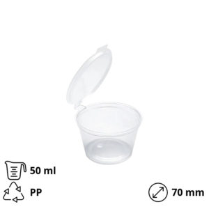 Posuda za umake sa poklopcem PP 50 (60) ml d=70 mm 100 kom