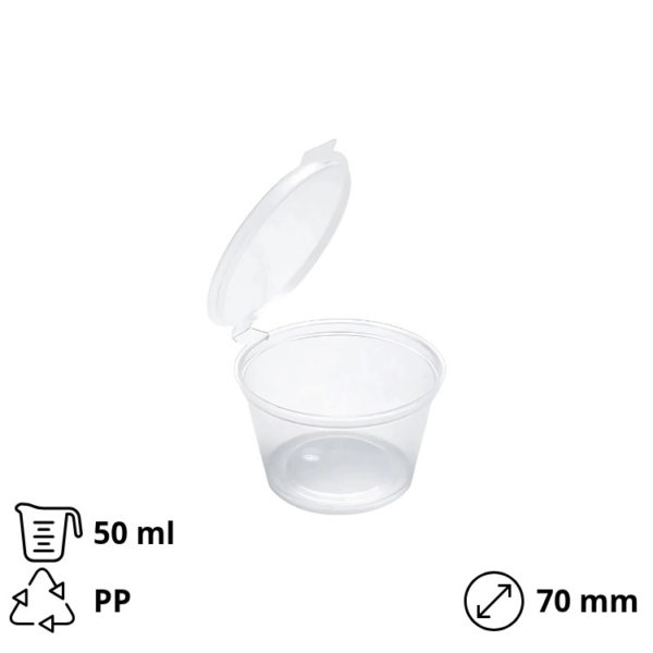 Posuda za umake sa poklopcem PP 50 (60) ml d=70 mm 100 kom