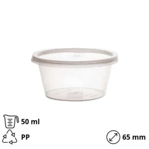 Posuda za umake PP 50 ml sa uklonjivim poklopcem (set)  200 kom