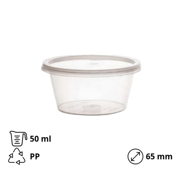 Posuda za umake PP 50 ml sa uklonjivim poklopcem (set) 200 kom