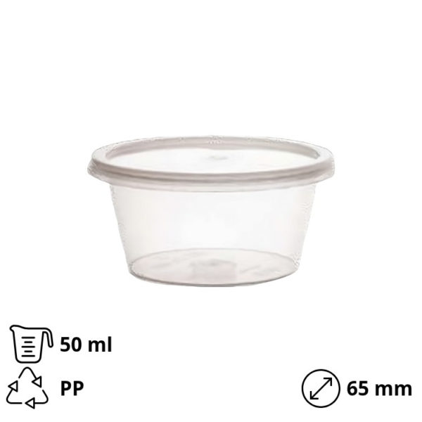Posuda za umake PP 50 ml sa uklonjivim poklopcem (set) 200 kom
